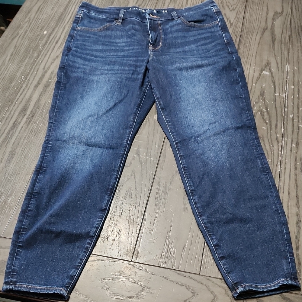 American Eagle Outfitters Dark Blue Ankle Jeans